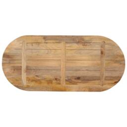 Berkfield Home Table Top 100x50x3.8 cm Oval Solid Wood Mango in Brown - thumbnail 5