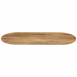 Berkfield Home Table Top 100x50x3.8 cm Oval Solid Wood Mango in Brown - thumbnail 3