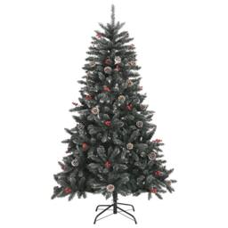 Berkfield Home Artificial Christmas Tree with Stand Green 120 cm PVC - thumbnail 1