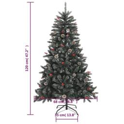 Berkfield Home Artificial Christmas Tree with Stand Green 120 cm PVC - thumbnail 9