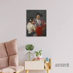 "Artery8 Offering The Panel To A Bullfighter Cassatt Canvas Wall Art in Grey - Size: W18"" x H24""" - thumbnail 3