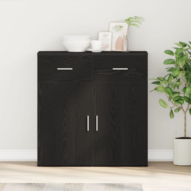 Berkfield Home Sideboard with Drawer with Shelf with Storage with Door Black oak Engineered wood - image 1
