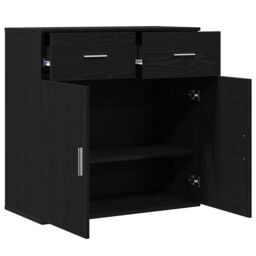 Berkfield Home Sideboard with Drawer with Shelf with Storage with Door Black oak Engineered wood - thumbnail 5