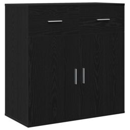Berkfield Home Sideboard with Drawer with Shelf with Storage with Door Black oak Engineered wood - thumbnail 2