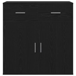 Berkfield Home Sideboard with Drawer with Shelf with Storage with Door Black oak Engineered wood - thumbnail 6