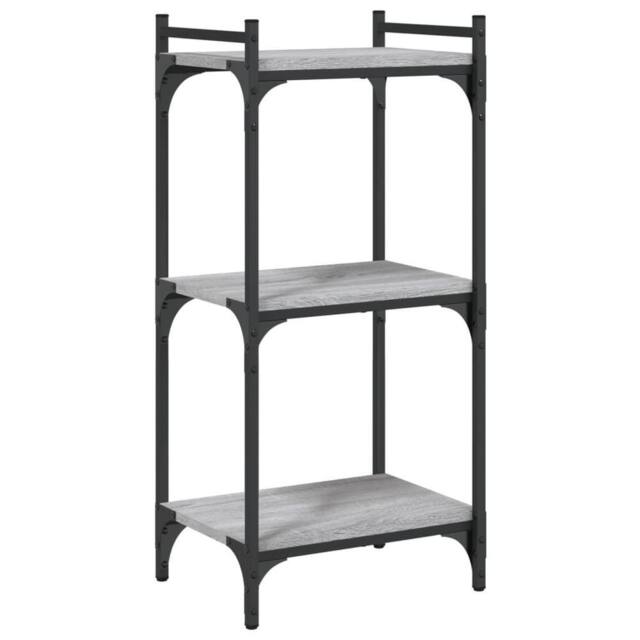 Berkfield Home Bookcase 3-Tier Grey Sonoma 40x30x86 cm Engineered Wood - Size: 40 x 30 x 86 cm - image 1