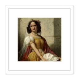 Artery8 Kruseman Salome With Head John Baptist 8X8 Inch Square Wooden Framed Wall Art Print Picture with Mount in White - thumbnail 1