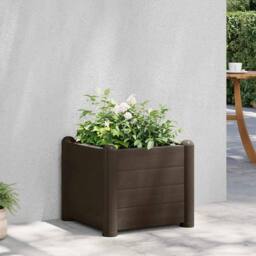 Berkfield Home Garden Raised Bed PP Mocha 43x43x35 cm in Dark Brown - Size: 43 x 43 x 35 cm - thumbnail 2