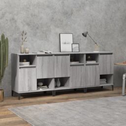 Berkfield Home Sideboards 3 pcs Grey Sonoma 60x35x70 cm Engineered Wood - Size: 60 x 35 x 70 cm - thumbnail 1