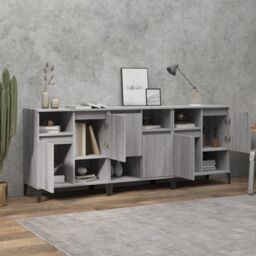 Berkfield Home Sideboards 3 pcs Grey Sonoma 60x35x70 cm Engineered Wood - Size: 60 x 35 x 70 cm - thumbnail 3