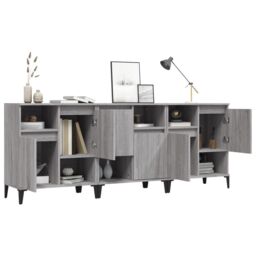 Berkfield Home Sideboards 3 pcs Grey Sonoma 60x35x70 cm Engineered Wood - Size: 60 x 35 x 70 cm - thumbnail 4