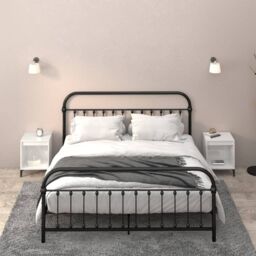 Berkfield Home Bedside Cabinets 2 pcs High Gloss White 40x35x50 cm - Size: 40 x 35 x 50 cm - thumbnail 1