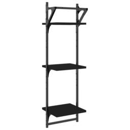 Berkfield Home 3-Tier Wall Shelves with Bars 2 pcs Black 30x25x100 cm - Size: 30 x 25 x 100 cm - thumbnail 7