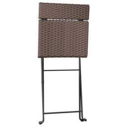 Berkfield Home Folding Bistro Chairs 2 pcs Brown Poly Rattan & Steel - thumbnail 7