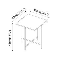 Havendro White Square Set of 2 Marble Effect Coffee Tables Metal Frame - thumbnail 2