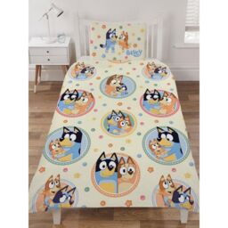 Bluey Happy Cotton Duvet Cover Set in Yellow - Size: Single