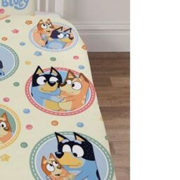 Bluey Happy Cotton Duvet Cover Set in Yellow - Size: Single - thumbnail 2