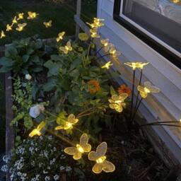 Bright Zeal Set of 4 30cm Solar LED Firefly Garden Lights with Flexible Stakes in Yellow