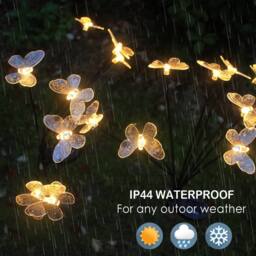 Bright Zeal Set of 4 30cm Solar LED Firefly Garden Lights with Flexible Stakes in Yellow - thumbnail 3