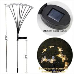 Bright Zeal Set of 4 30cm Solar LED Firefly Garden Lights with Flexible Stakes in Yellow - thumbnail 4