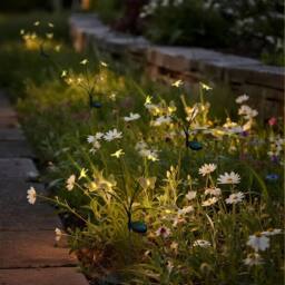 Bright Zeal Set of 4 30cm Solar LED Firefly Garden Lights with Flexible Stakes in Yellow - thumbnail 7