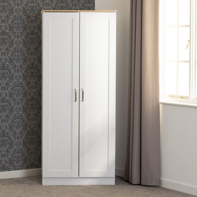 Seconique Portland 2 Door Wardrobe in White - image 1