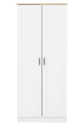 Seconique Portland 2 Door Wardrobe in White - thumbnail 3