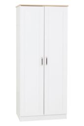Seconique Portland 2 Door Wardrobe in White - thumbnail 2