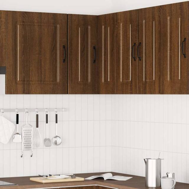 Berkfield Home Kitchen Wall Corner Cabinet Kalmar Brown Oak Engineered Wood - image 1