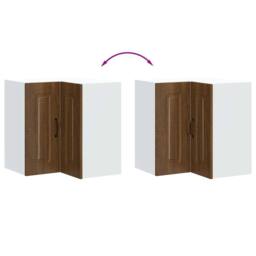 Berkfield Home Kitchen Wall Corner Cabinet Kalmar Brown Oak Engineered Wood - thumbnail 8