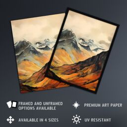 "Artery8 Ben Nevis In Glen Scotland Landscape Watercolour Painting Extra Large XL Unframed Wall Art Poster Print - Size: W24"" x H32""" - thumbnail 2