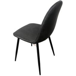 IH Design Corona Leather Steel Legs Dining Chairs (Set of 4) in Grey - thumbnail 7