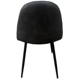 IH Design Corona Leather Steel Legs Dining Chairs (Set of 4) in Grey - thumbnail 8