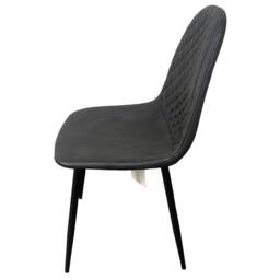IH Design Corona Leather Steel Legs Dining Chairs (Set of 4) in Grey - thumbnail 6