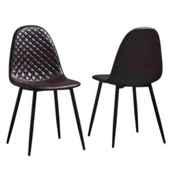 IH Design Corona Leather Steel Legs Dining Chairs (Set of 4) in Grey - thumbnail 2