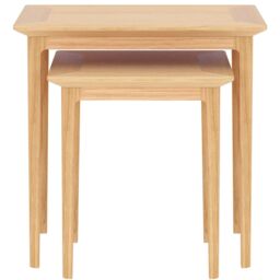 Rest Relax Keswick Oak Nest of 2 Tables in Beige