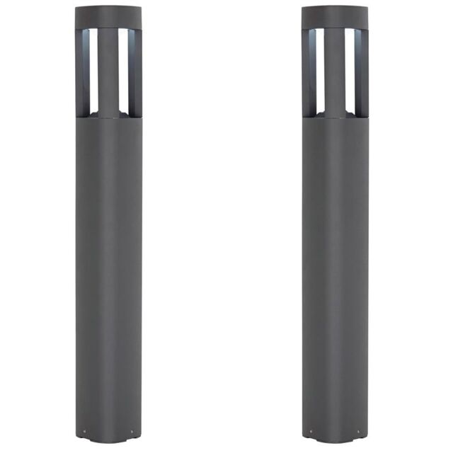 Loops 2 PACK Outdoor Post Bollard Light Grey Triangle IP54 Modern Driveway Lamp LED - image 1
