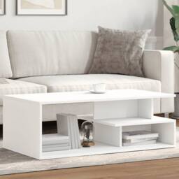 Berkfield Home Coffee Table White 102x55x35 cm Engineered Wood - Size: 102 x 55 x 35 cm - thumbnail 2