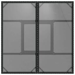 Berkfield Home Garden Table with Glass Top Black 80x80x75 cm Poly Rattan - Size: 80 x 80 x 75 cm - thumbnail 7