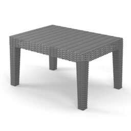 EONLION Grey Rattan Coffee End Table Wood Look Top Outdoor Dining Bistro Garden - thumbnail 5
