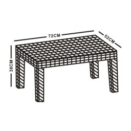 EONLION Grey Rattan Coffee End Table Wood Look Top Outdoor Dining Bistro Garden - thumbnail 2