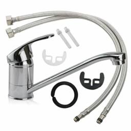 FLAVORA Mono Basin Mixer Tap Complete Set in Silver - Size: 180 cm width x 180 cm drop - thumbnail 1