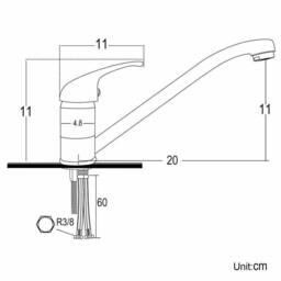 FLAVORA Mono Basin Mixer Tap Complete Set in Silver - Size: 180 cm width x 180 cm drop - thumbnail 2