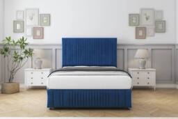 "Comfort Beds The Foxy Plush Divan Set 2 Drawers-26"" Headboard-Footboard in Navy - Size: Double" - thumbnail 1