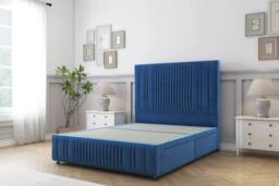 "Comfort Beds The Foxy Plush Divan Set 2 Drawers-26"" Headboard-Footboard in Navy - Size: Double" - thumbnail 3