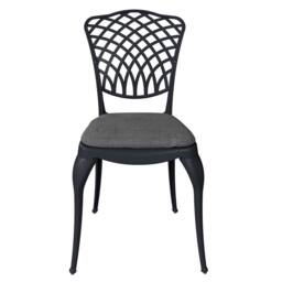 Charles Bentley Cast Aluminium Bistro Table & 2 Chairs Set Black Outdoor Table in Grey - thumbnail 6