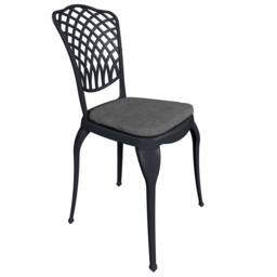 Charles Bentley Cast Aluminium Bistro Table & 2 Chairs Set Black Outdoor Table in Grey - thumbnail 5