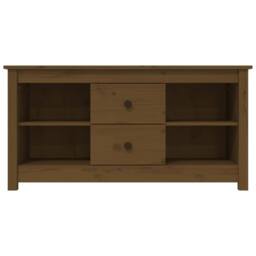 Berkfield Home TV Cabinet Honey Brown 103x36.5x52 cm Solid Wood Pine - thumbnail 3