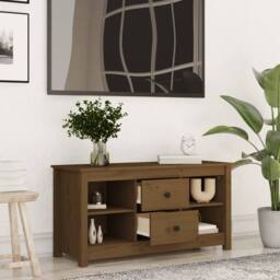 Berkfield Home TV Cabinet Honey Brown 103x36.5x52 cm Solid Wood Pine - thumbnail 6