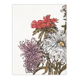 Artery8 Julie de Graag Framed Wall Art Print Chrysanthemums Flower Painting in White - Size: A4 - thumbnail 3